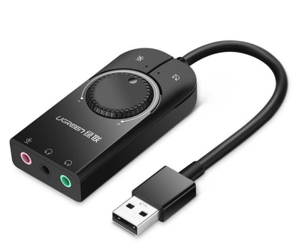 Karta dźwiękowa UGREEN Zewnętrzna karta dźwiękowa USB CM129 15cm czarny